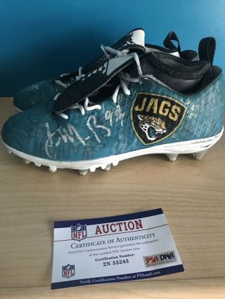 Malik Jackson Game Autographed Cleats With Jaguars Eagles Dirty Photo 2