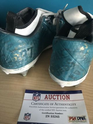 Malik Jackson Game Autographed Cleats With Jaguars Eagles Dirty Photo 3