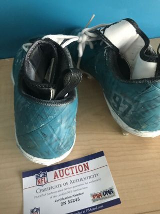 Malik Jackson Game Autographed Cleats With Jaguars Eagles Dirty Photo 4