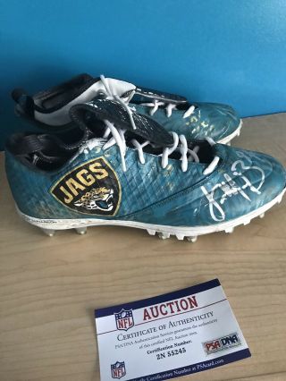 Malik Jackson Game Autographed Cleats With Jaguars Eagles Dirty Photo 5