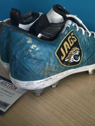 Malik Jackson Game Autographed Cleats With Jaguars Eagles Dirty Photo 8