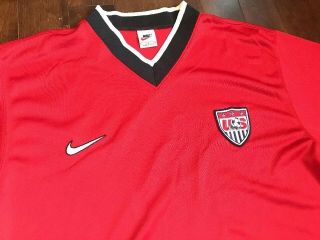 Rare Vtg 90s 1998 Nike US Soccer Red Jersey Team USA World Cup Futbol Sz L USMNT 2
