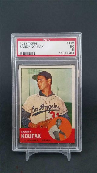 1963 Topps Sandy Koufax 210 Psa 5 La Dodgers