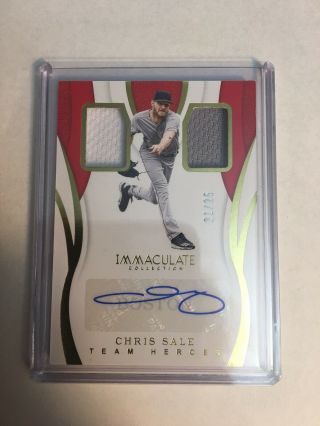 Chris 2019 Immaculate Dual Relic Auto 21/25 Boston Red Sox