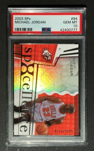 2003 - 04 Spx /3999 94 Michael Jordan Chicago Bulls Basketball Card Psa 10 Gem Mt