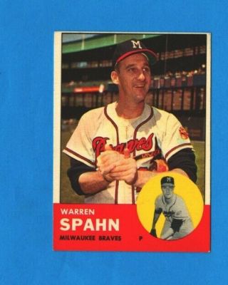 1963 Topps 320 Warren Spahn Milwaukee Braves Hof Very
