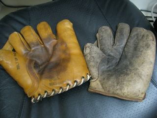 2 Old Basbeall Gloves D&m And Stall & Dean Special 8060