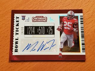 2019 Contenders Bowl Ticket 139b Mike Weber Ohio State Cowboys Auto 