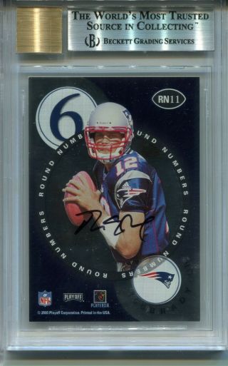 2000 Playoff Contenders Tom Brady Rookie Card Rc Round Numbers Bgs 9 Auto 10