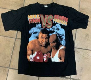 Rare Vintage Mike Tyson Vs.  George Foreman T - Shirt Xl