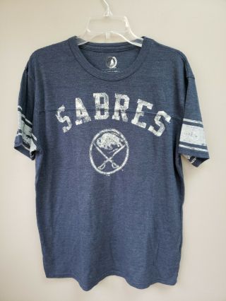 Womens Nhl Buffalo Sabres T Shirt Distressed Look Blue Large