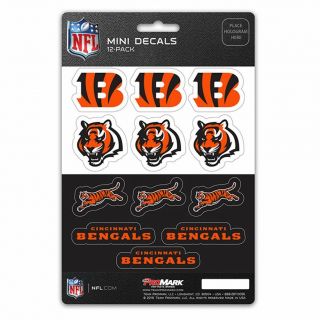 Cincinnati Bengals Stickers Die Cut Mini Decals 12 - Pack Sticker Sheet