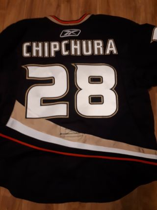 2010 - 11 Kyle Chipchura Anaheim Ducks Game Worn Jersey 28 Reebok Size 58 Loa