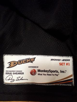 2010 - 11 Kyle Chipchura Anaheim Ducks Game Worn Jersey 28 Reebok Size 58 LOA 3