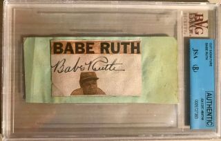 Babe Ruth Cut Signature Jsa Bvg Auto Autograph York Yankees Dna Bgs