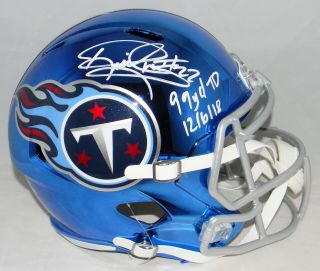 Derrick Henry Autographed Tennessee Titans Full Size Chrome Helmet W/ 99 Yard Td