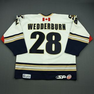 2008 - 09 Tim Wedderburn Victoria Salmon Kings Game Worn ECHL Hockey Jersey 2