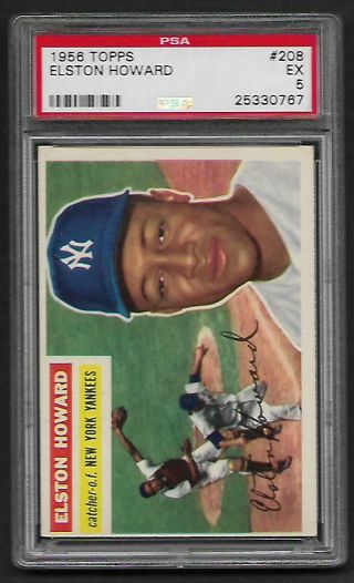 1956 Topps Elston Howard Psa 5,  208,  Yankees,  Look Very