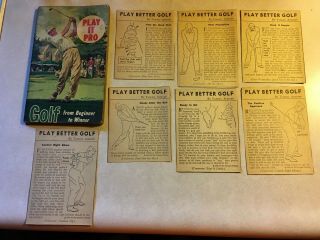 Vintage Play It Pro Golf Book 1960,  (7) 1961 Tommy Armour Golf Articles Tips