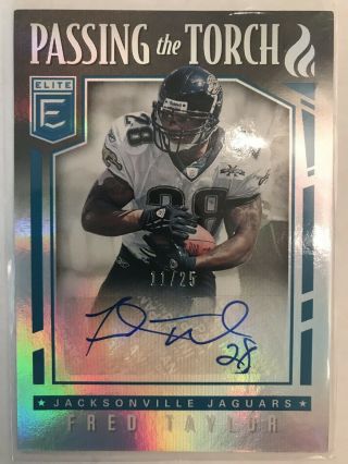 Fred Taylor 2018 Panini Donruss Elite Auto /25 - Passing The Torch Autograph