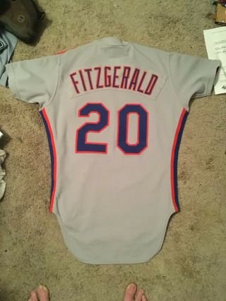 1983 York Mets game worn jersey Mike Fitzgerald 42 3
