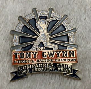 Tony Gwynn 8 - Time Batting Champion 1998 Pin - San Diego Padres - Mlb Baseball