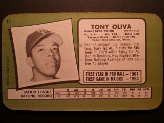 1971 TOPPS BASEBALL 11 TONY OLIVA EX - MT, 2