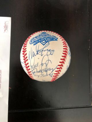 Yankees Team Signed 1996 World Series Oml Baseball Jsa Authenticated Auto Jeter