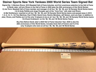 Steiner Sports York Yankees Team Derek Jeter Signed 2000 World Series Bat