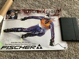 Bode - Acious Bode Miller 2002 Olympics Signed Sking Poster Slalom Usa