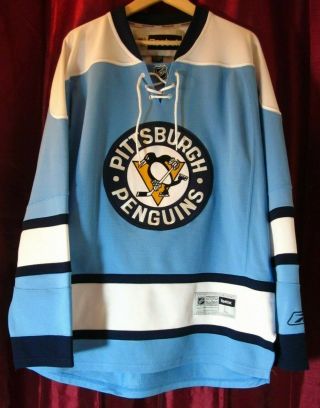 Nhl Reebok Pittsburgh Penguins Lace - Up Jersey 2008/09 - 2010/11 Logo,  Men 