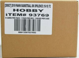 2018 - 19 Panini Opulence Basketball Hobby 3 - Box Case Luka Trae