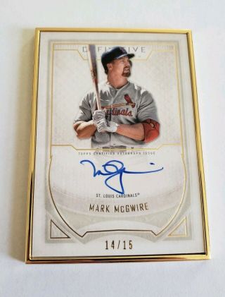 2019 Topps Definitive Mark Mcgwire Gold Frame Auto 14/15 Cardinals