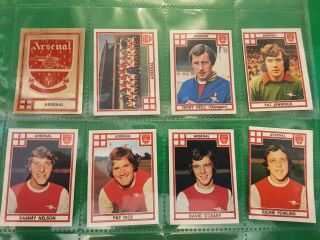 Panini Football 78 - Arsenal X 17 Stickers - Complete Team Set