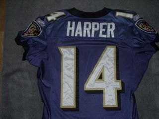 Justin Harper Baltimore Ravens Practice Game Worn Jersey Photo Match 3