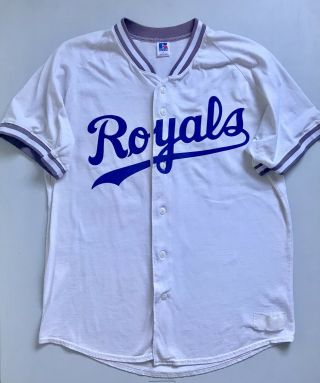 Russell Kansas City Royals Jersey Shirt Large Mlb Usa Made 90s Vintage