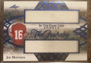 2019 Leaf In The Game Joe Montana Dual Relic The Journey