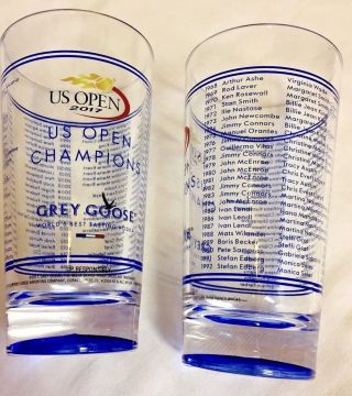 2 Us Open 2017 Grey Goose Deuce Champions Tumbler Set 2 Cups Tennis Ny Glass