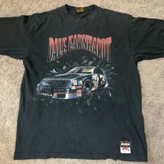 Vintage 90s Dale Earnhardt The Intimidator 3 Black T - Shirt Racing Nascar Xl