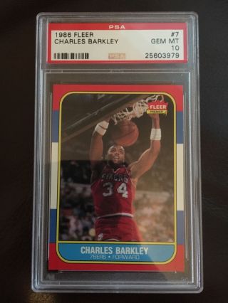 1986 Fleer Basketball Charles Barkley 7 Psa 10 Gem