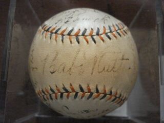 Babe Ruth Lou Gehrig Lazzeri 33 Yankees Signed Baseball Autograph Ball Jsa Auto