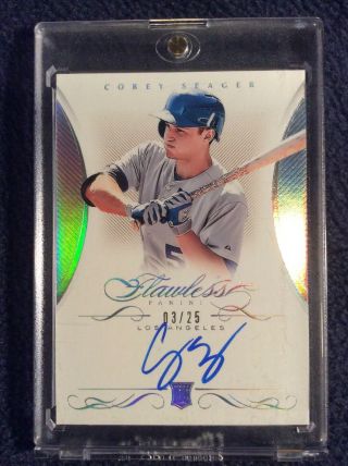 2016 Panini Flawless Corey Seager Rookie Autograph Rc /25 La Dodgers