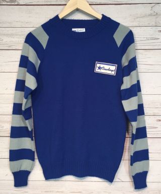 Vintage Dallas Cowboys Nfl Boys Youth Sweater Sportswear Football Blue Xl 20 - 22