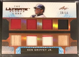 2019 Leaf Ultimate Sports Ken Griffey Jr Game 8 Way Relic Jersey Bat