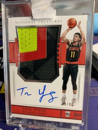 Trae Young 2018 - 19 Panini National Treasures Rookie Rc Vertical Rpa Auto /99