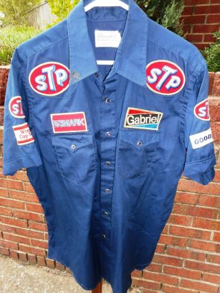 Vintage Richard Petty Stp Racing Team Race Pit Crew Shirt - Large