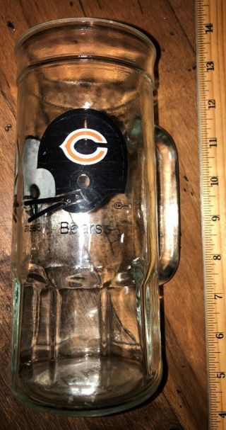 Vintage Chicago Bears Fisher Nuts Glass Mug Nfl Football - Us