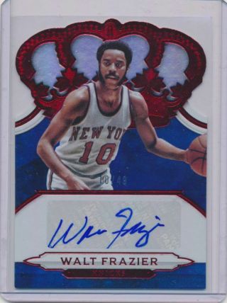 2017 - 18 Panini Crown Royale Walter Frazier Dyecut Autograph Red D 10/49 Knicks