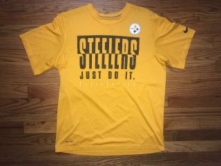 Steelers Nike Dri Fit T Shirt Just Do It Yellow Mens Large Nfl