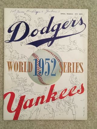 1952 Official World Series Program York Yankees Vs.  Brooklyn Dodgers Game 1